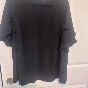 Torrid Black Ruffle Sleeve Blouse